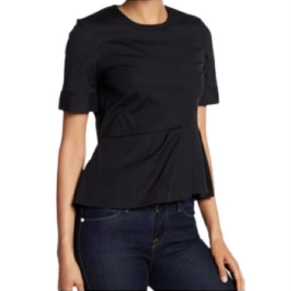 Veronica Beard Peplum Black Top